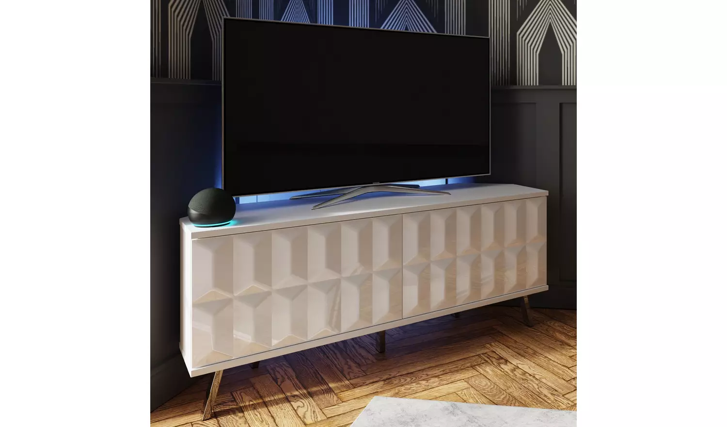 Frank Olsen Elevate 2 Door Corner TV Unit - White