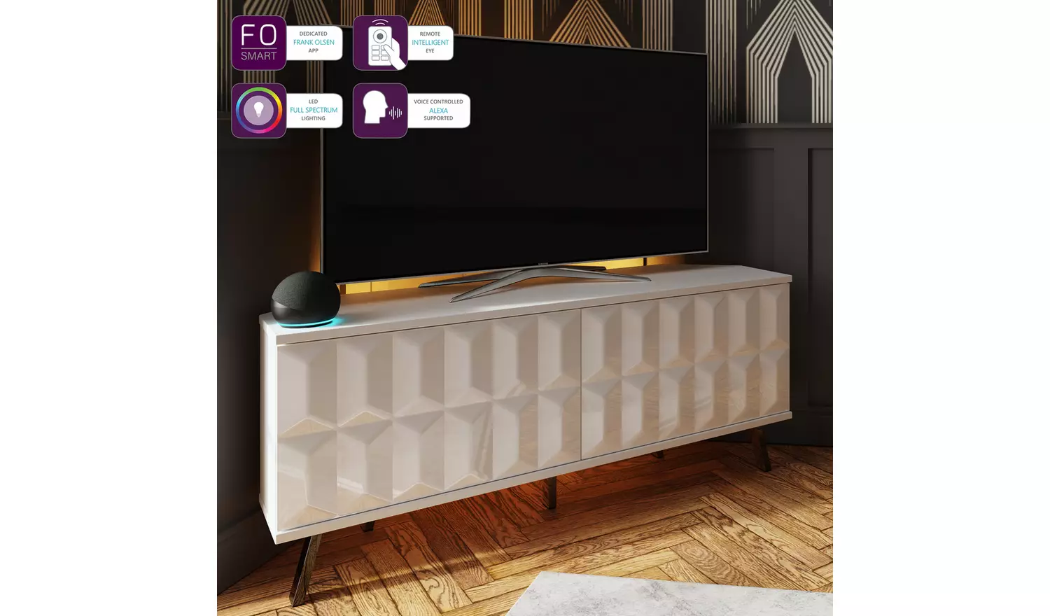 Frank Olsen Elevate 2 Door Corner TV Unit - White