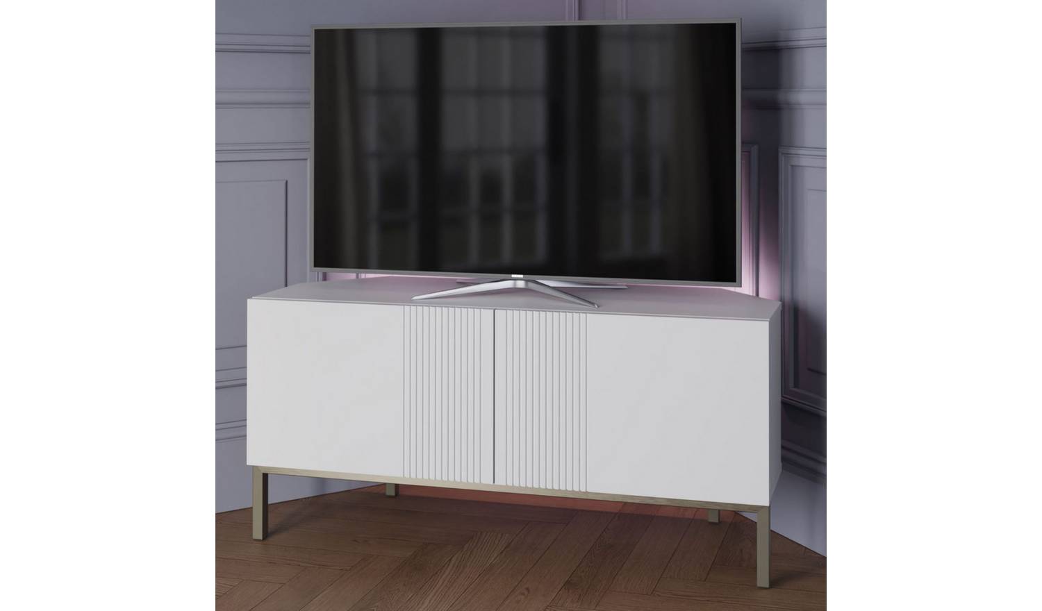 Frank Olsen Iona 2 Door Corner TV Unit - White