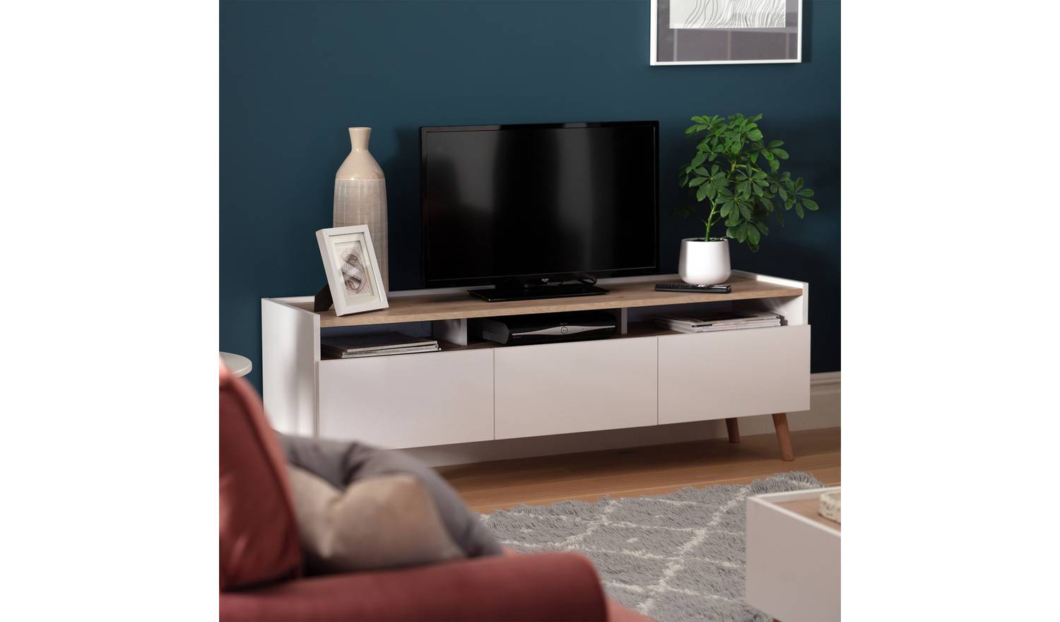 Habitat Skandi 3 Drawer TV Unit - White