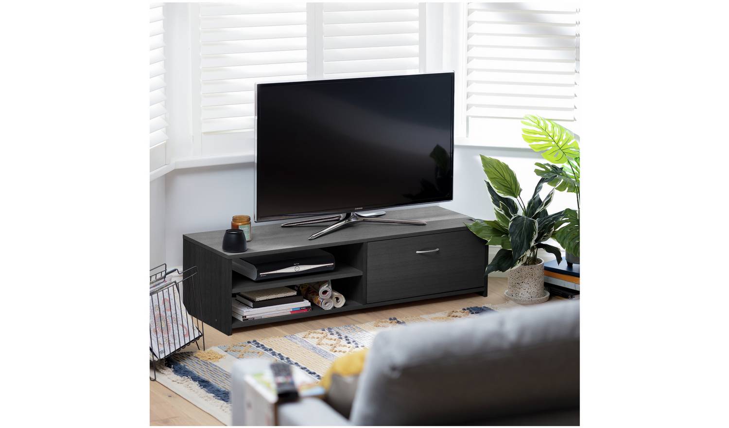 Argos Home Squares 1 Drawer TV Unit - Black