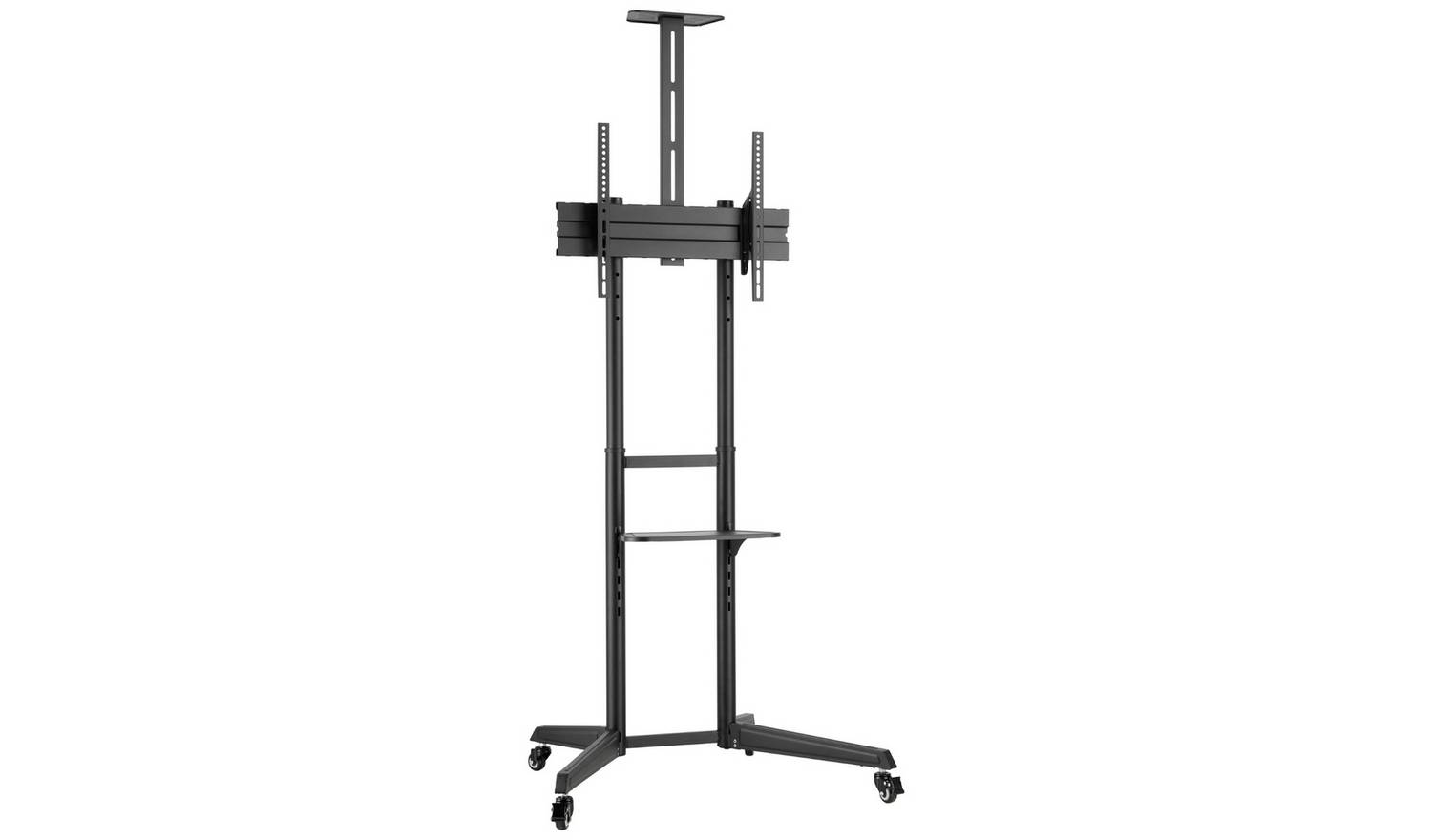 ProperAV Mobile TV Stand on Wheels Up to 70 Inch - Black