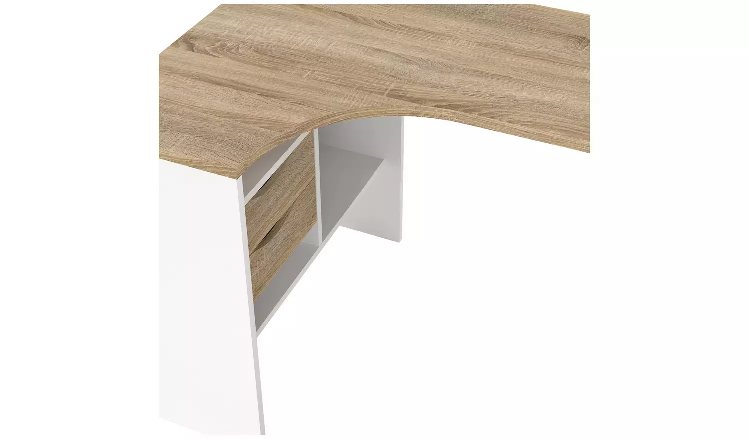TvilumFunction Plus 2 Drawer Office Desk- White & Oak