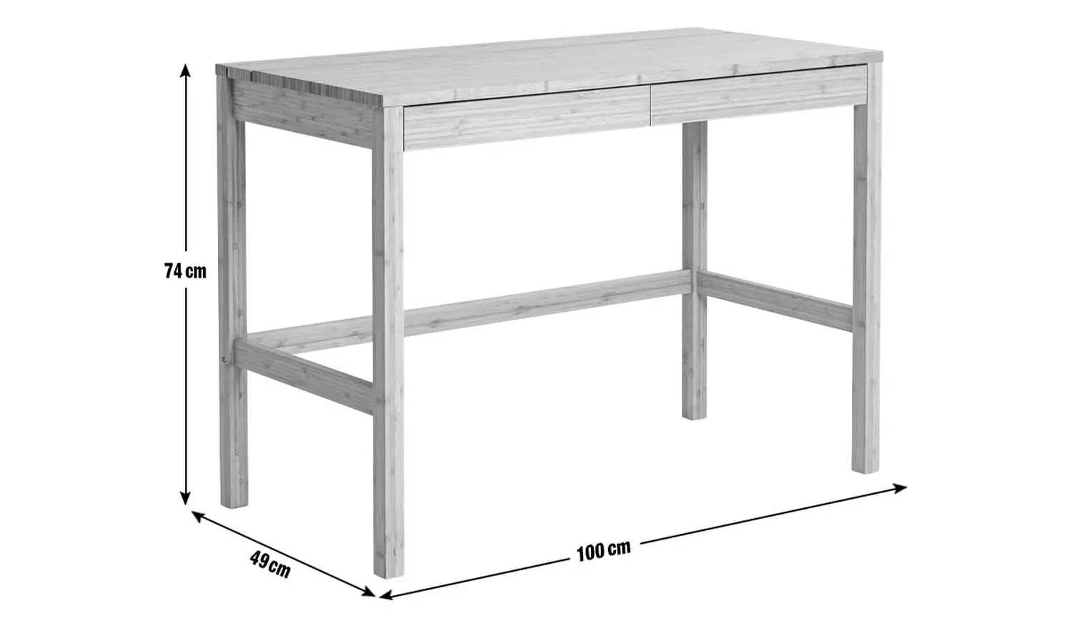 Habitat Eave 2 Drawer Office Desk - Natural