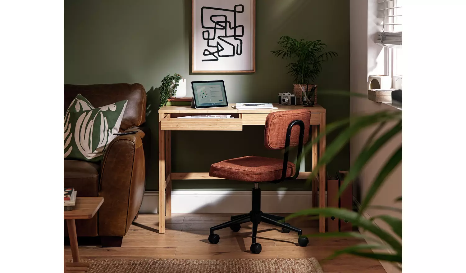 Habitat Eave 2 Drawer Office Desk - Natural