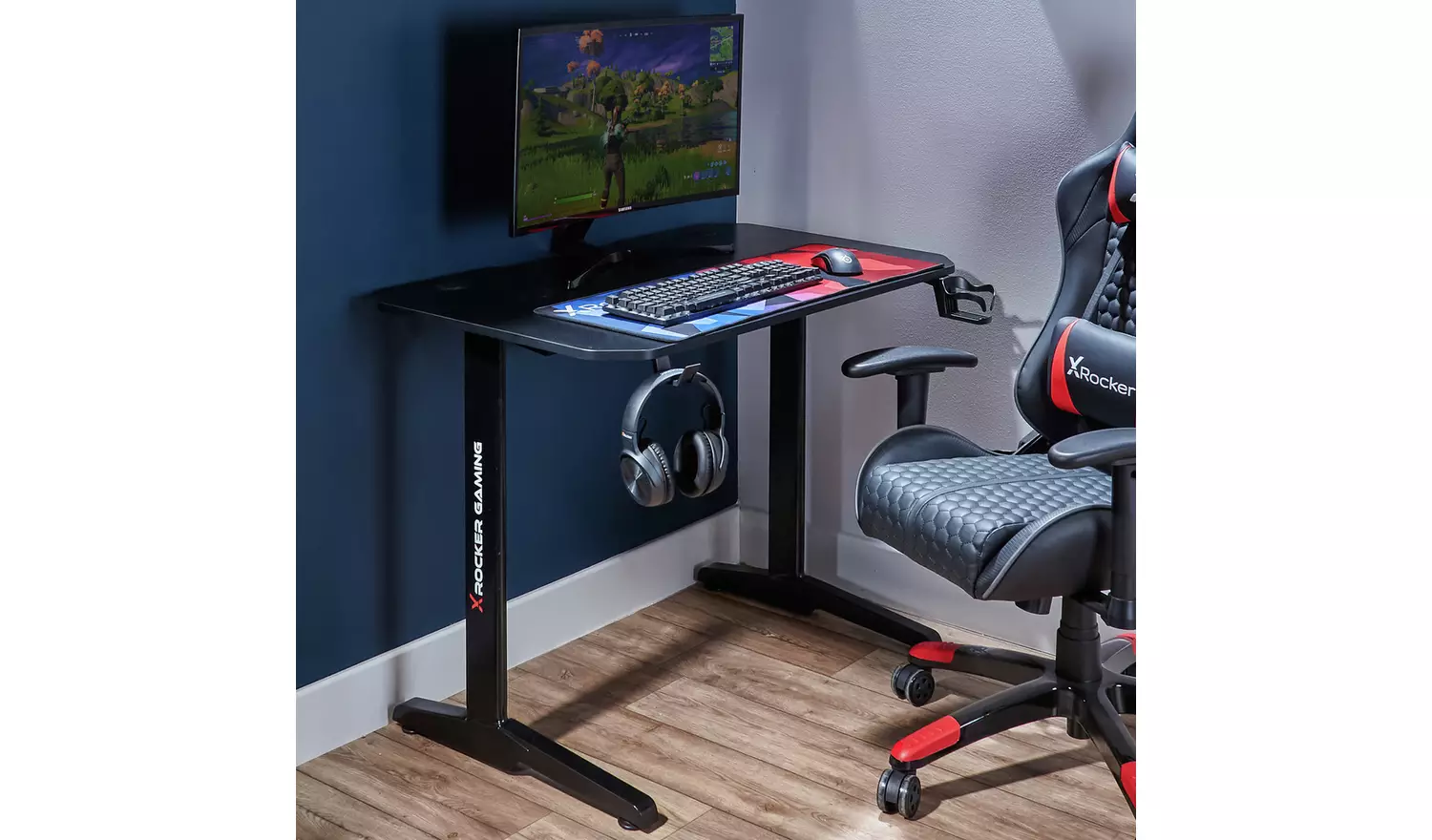 X Rocker Panther Gaming Desk - Black