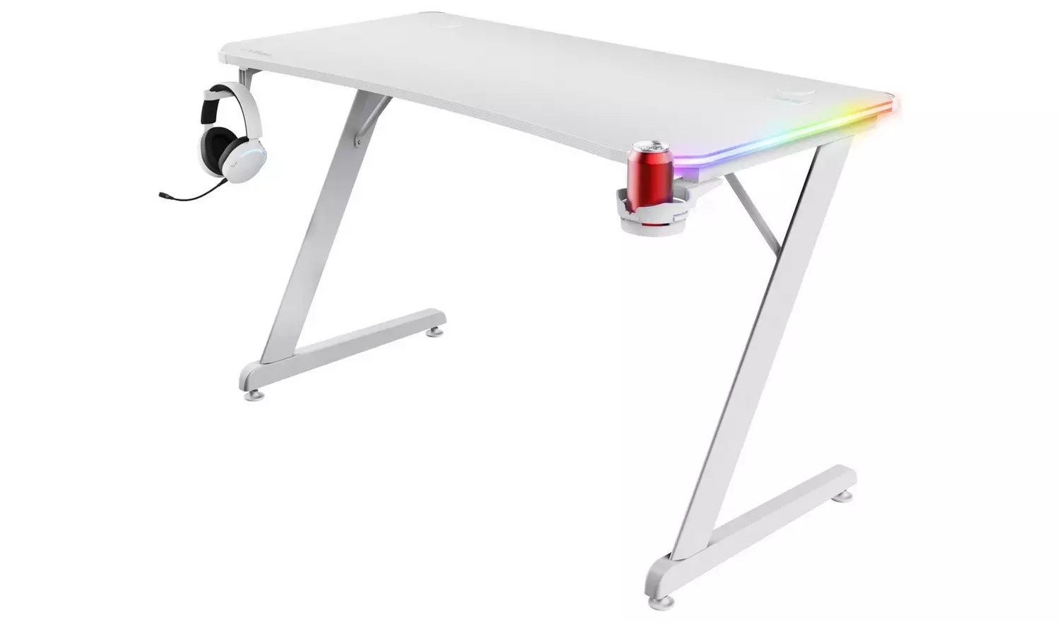 Trust GXT709 Luminus RGB Gaming Desk - White
