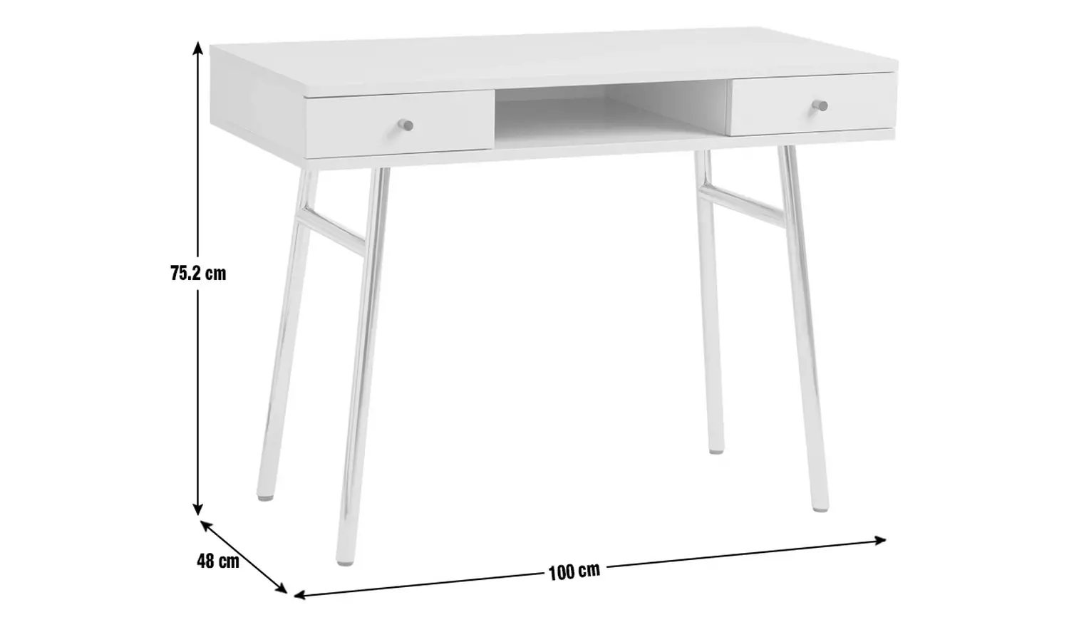 Habitat Valence 2 Drawer Office Desk - Grey & Rose Gold