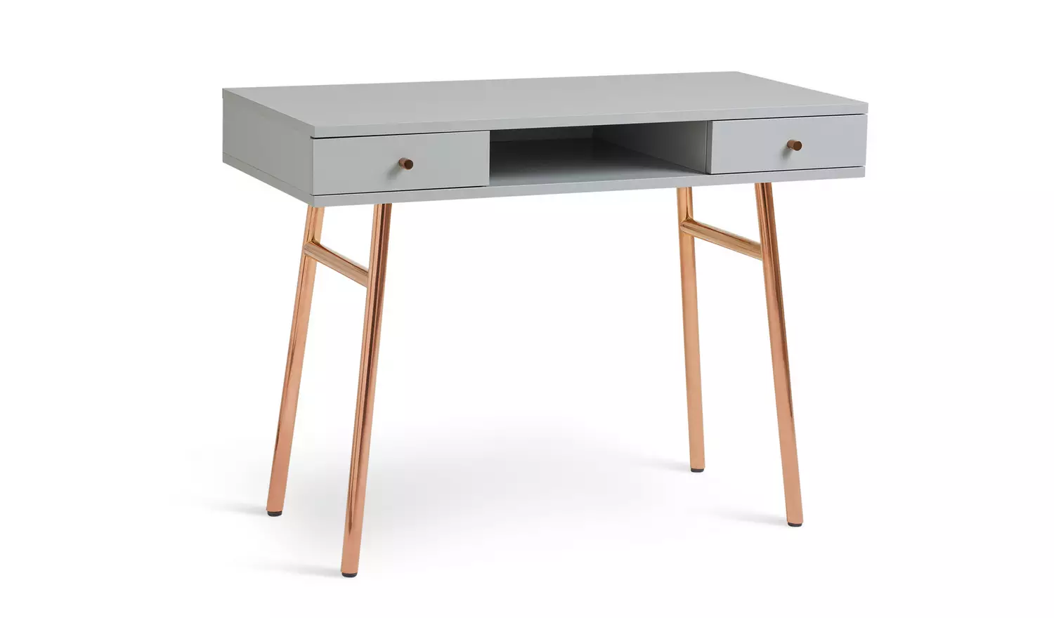 Habitat Valence 2 Drawer Office Desk - Grey & Rose Gold