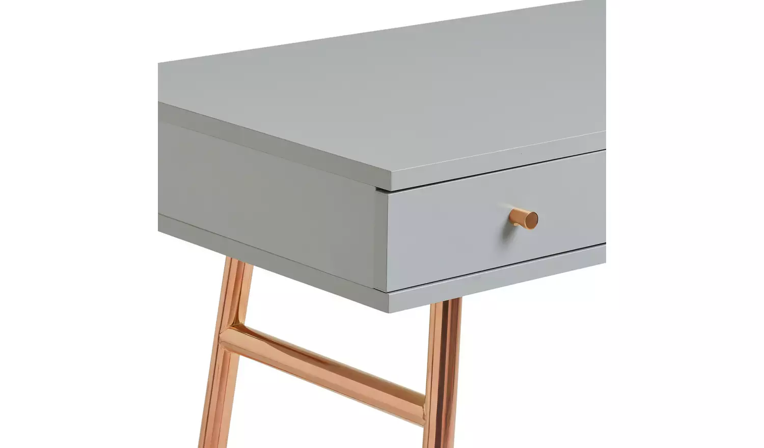 Habitat Valence 2 Drawer Office Desk - Grey & Rose Gold