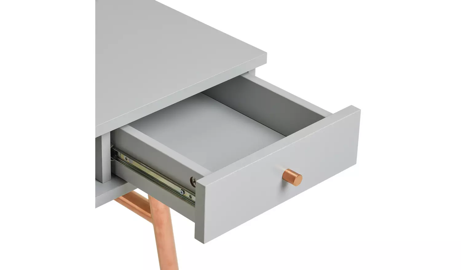 Habitat Valence 2 Drawer Office Desk - Grey & Rose Gold