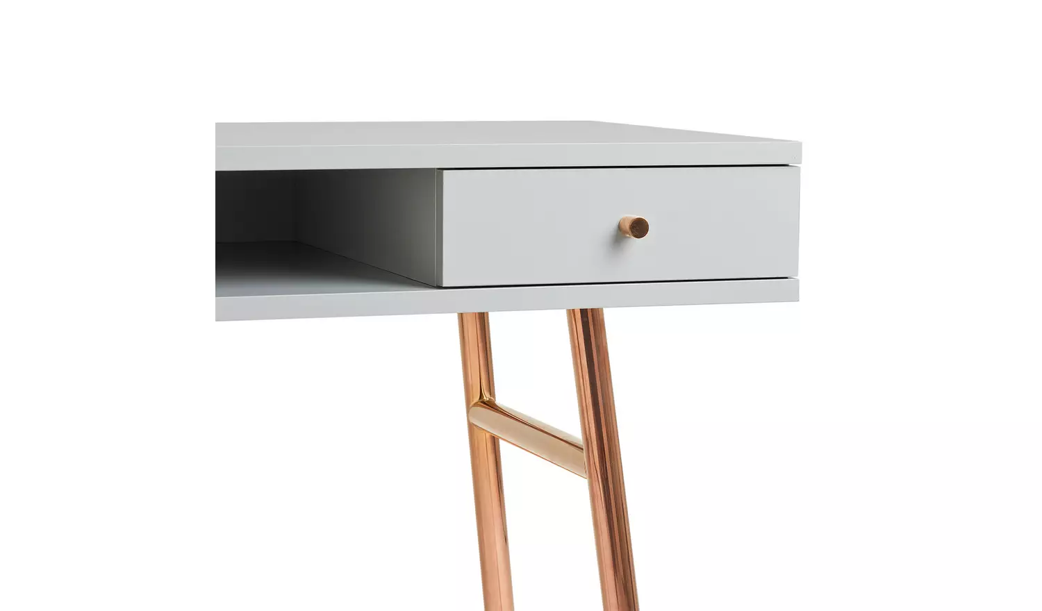 Habitat Valence 2 Drawer Office Desk - Grey & Rose Gold