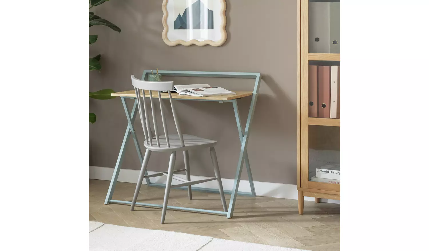 Habitat Compact Folding Office Desk - Grey