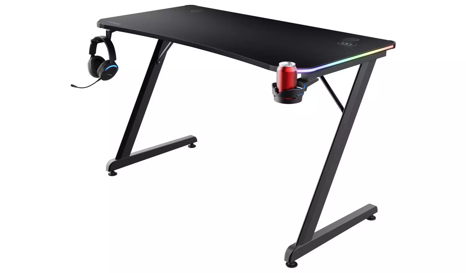 Trust GXT709 Luminus RGB Gaming Desk - Black