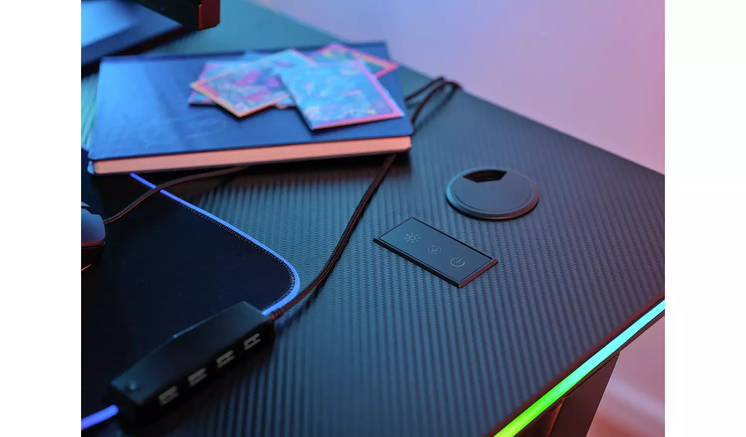 Trust GXT709 Luminus RGB Gaming Desk - Black