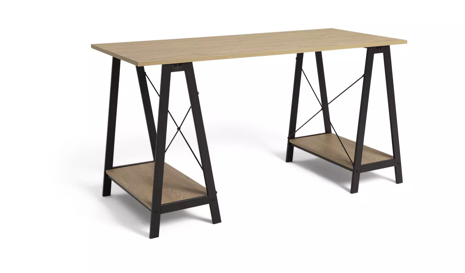 Habitat Trestle Table Office Desk - Oak Effect