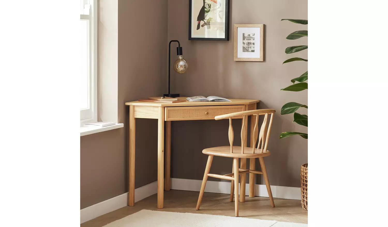 Habitat Simone 1 Drawer Corner Office Desk - Natural