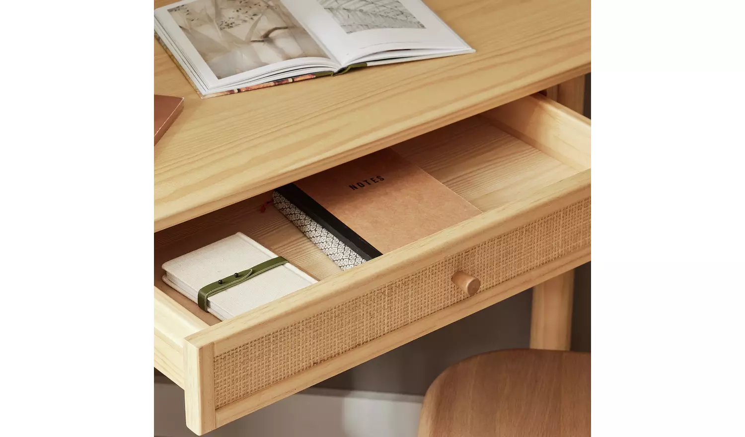 Habitat Simone 1 Drawer Corner Office Desk - Natural