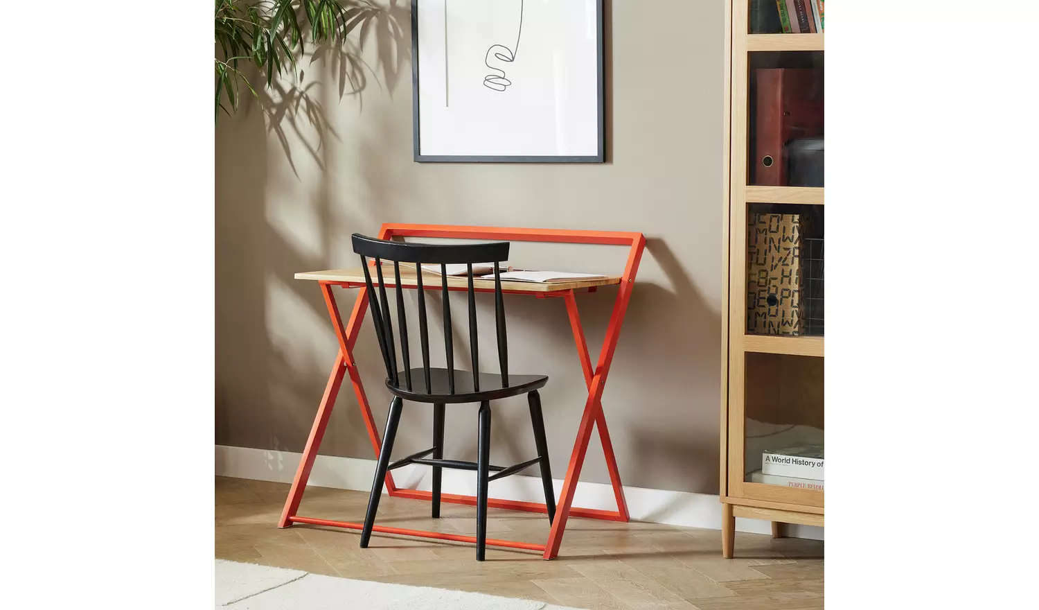 Habitat Compact Folding Office Desk - Red