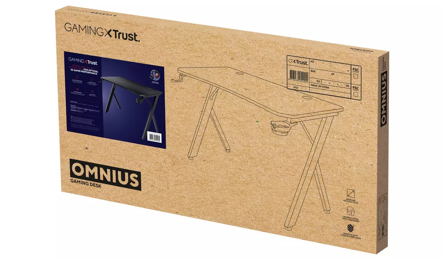 Trust GXT700 Omnius Gaming Desk - Black