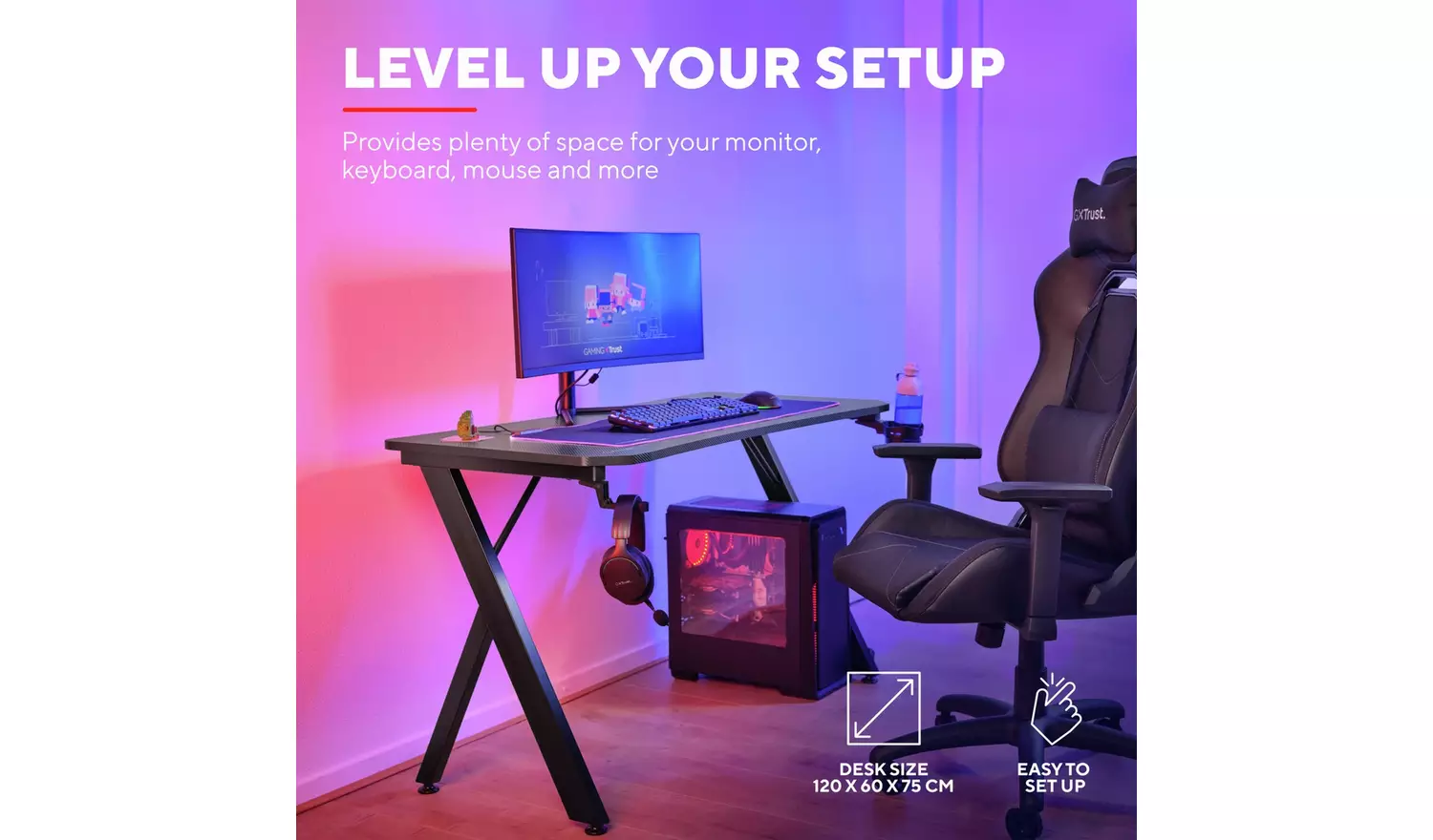 Trust GXT700 Omnius Gaming Desk - Black