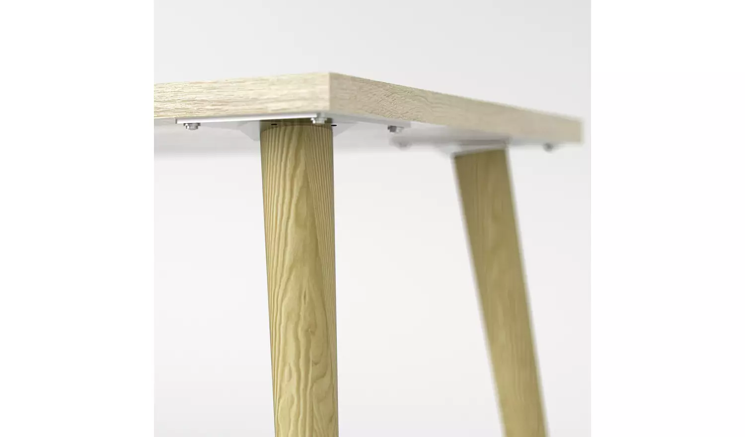 Tvilum Oslo 2 Drawer Office Desk - White & Oak