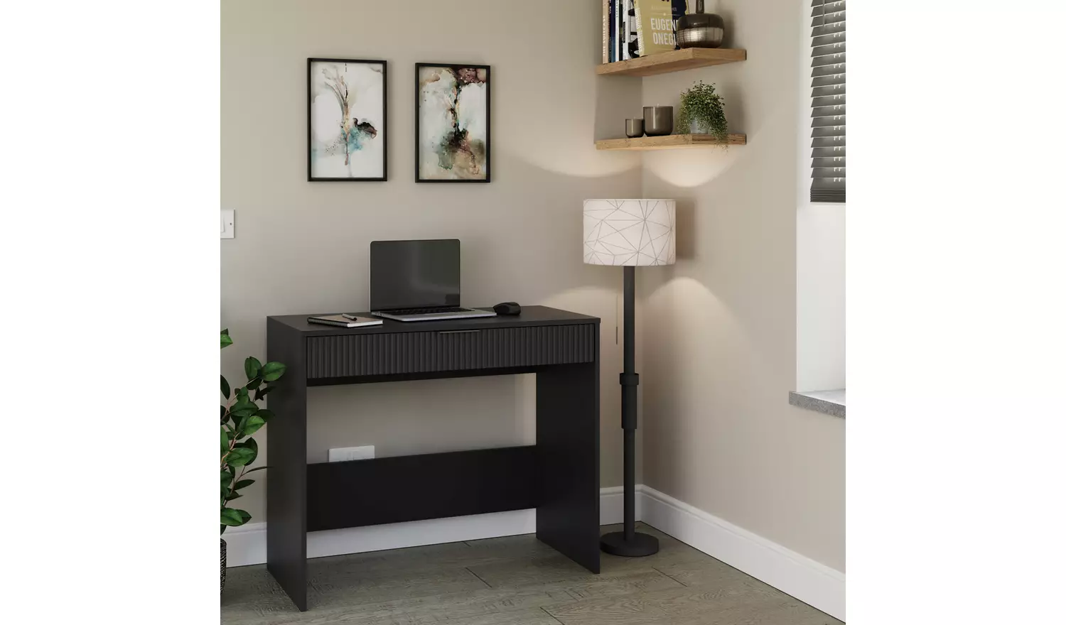 GFW Rankin 1 Drawer Desk - Black