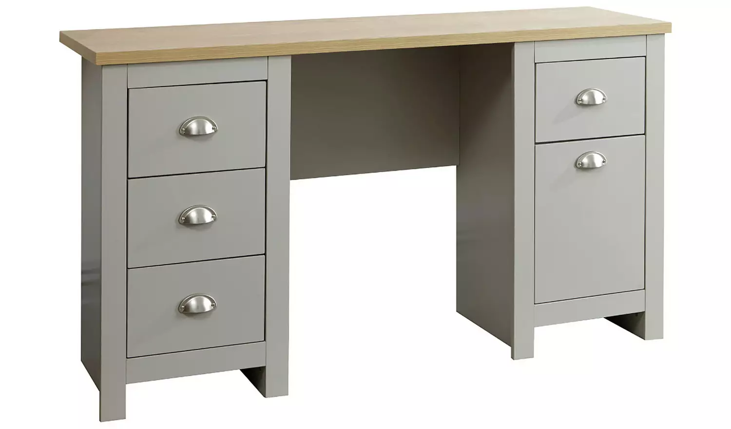 GFW Lancaster 4 Drawer Desk - Grey