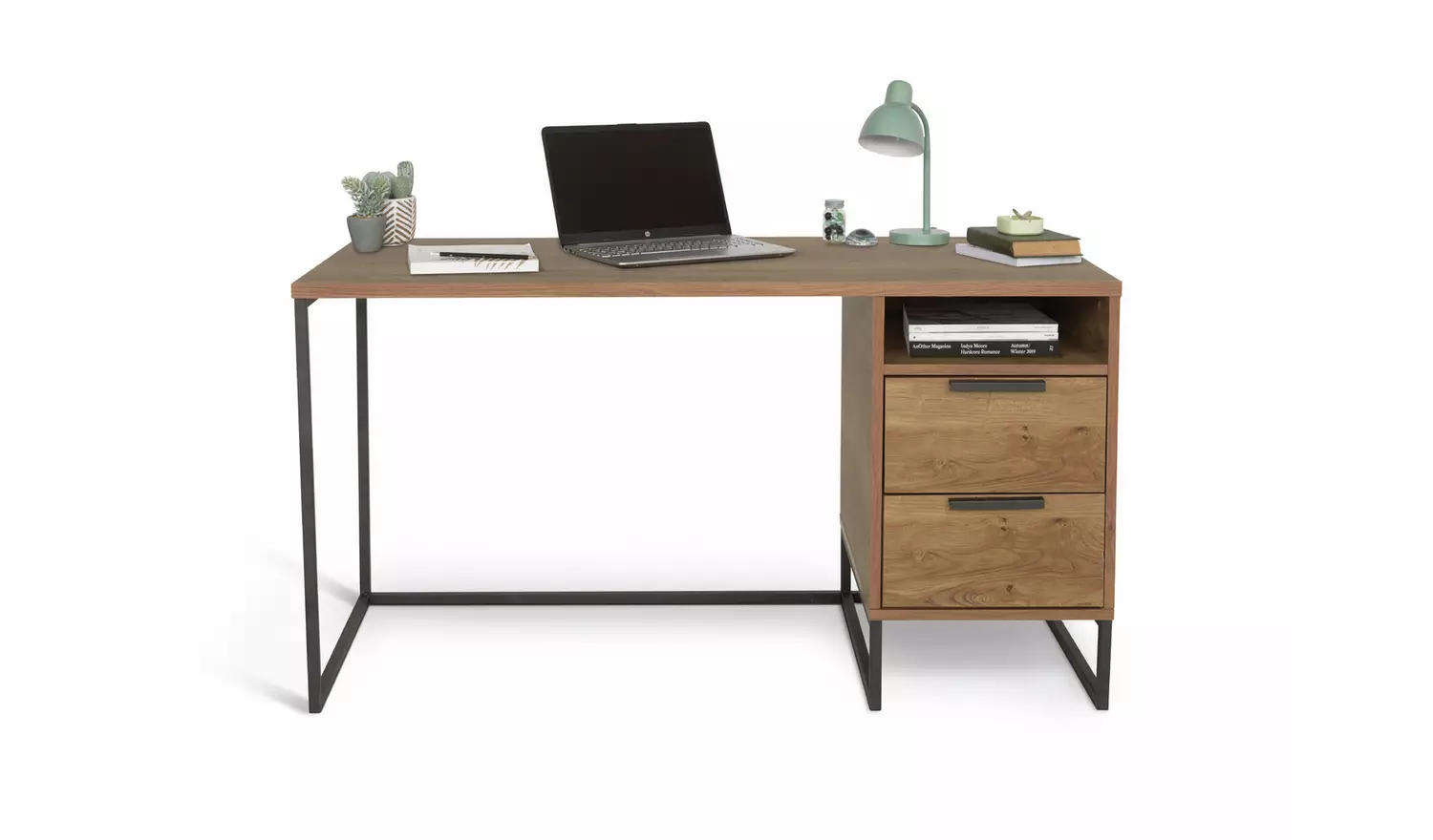 Habitat Nomad 2 Drawer Oak Desk - Natural