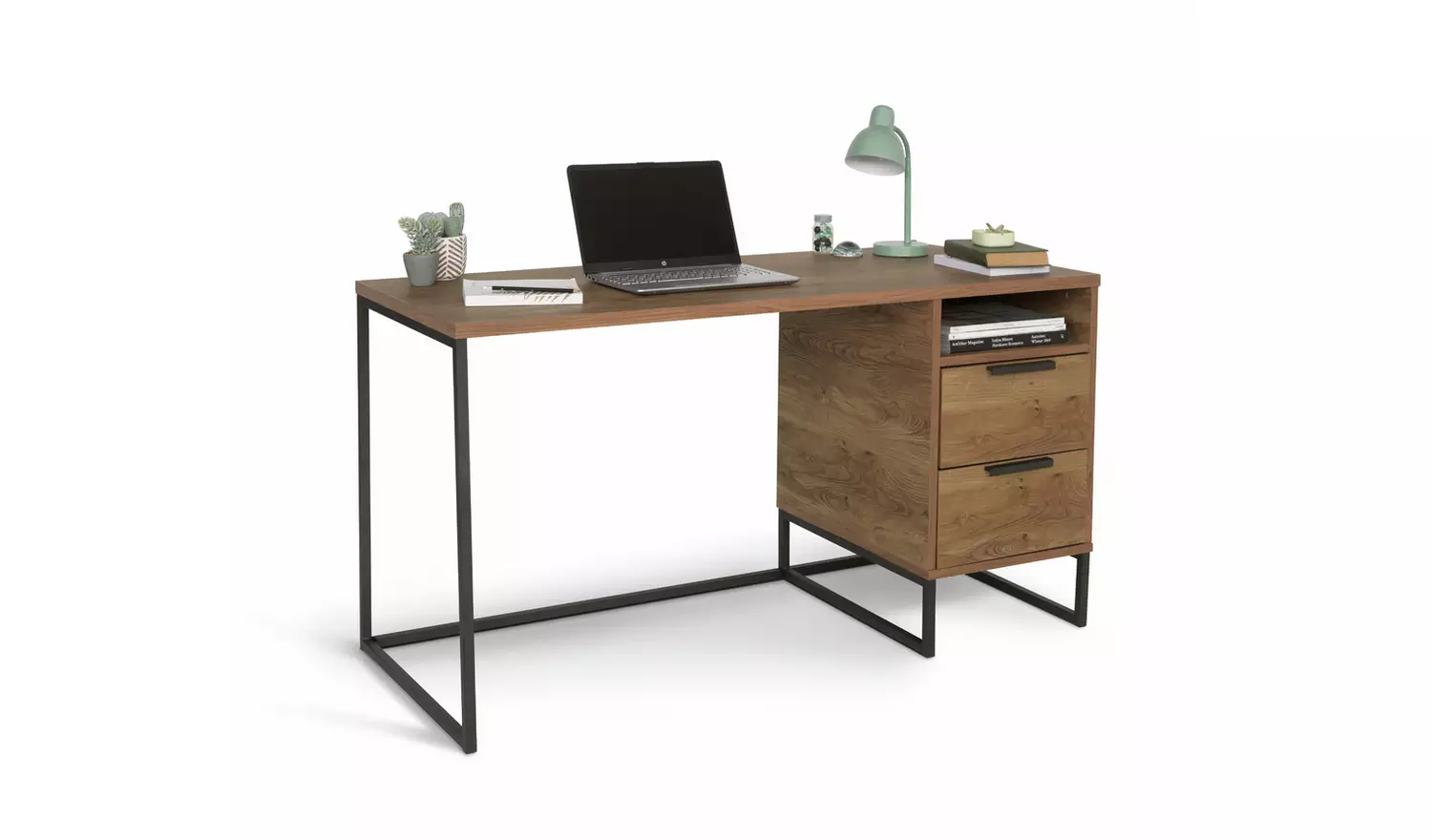 Habitat Nomad 2 Drawer Oak Desk - Natural