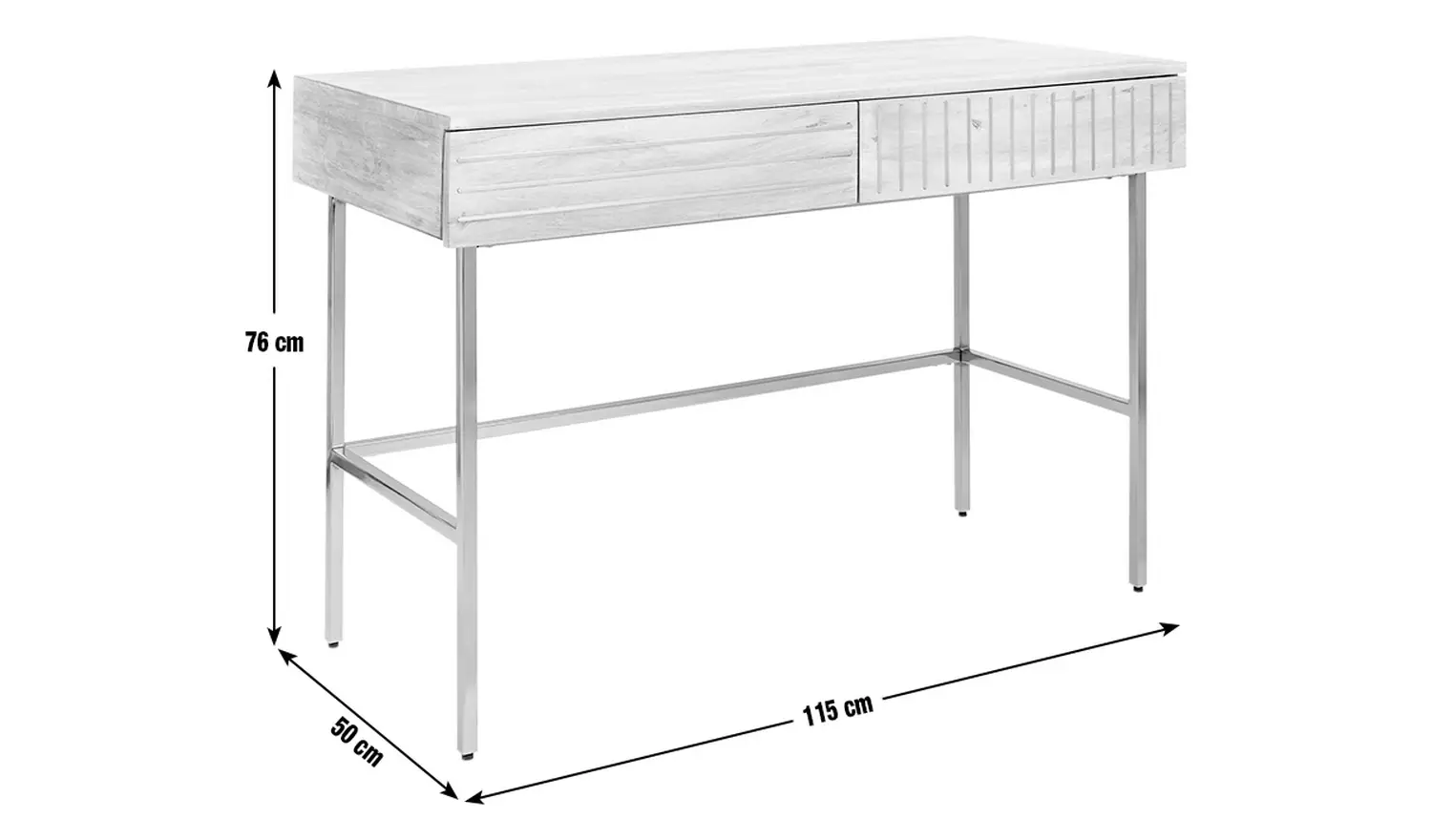 Habitat Samara 2 Drawer Office Desk - Light Wood