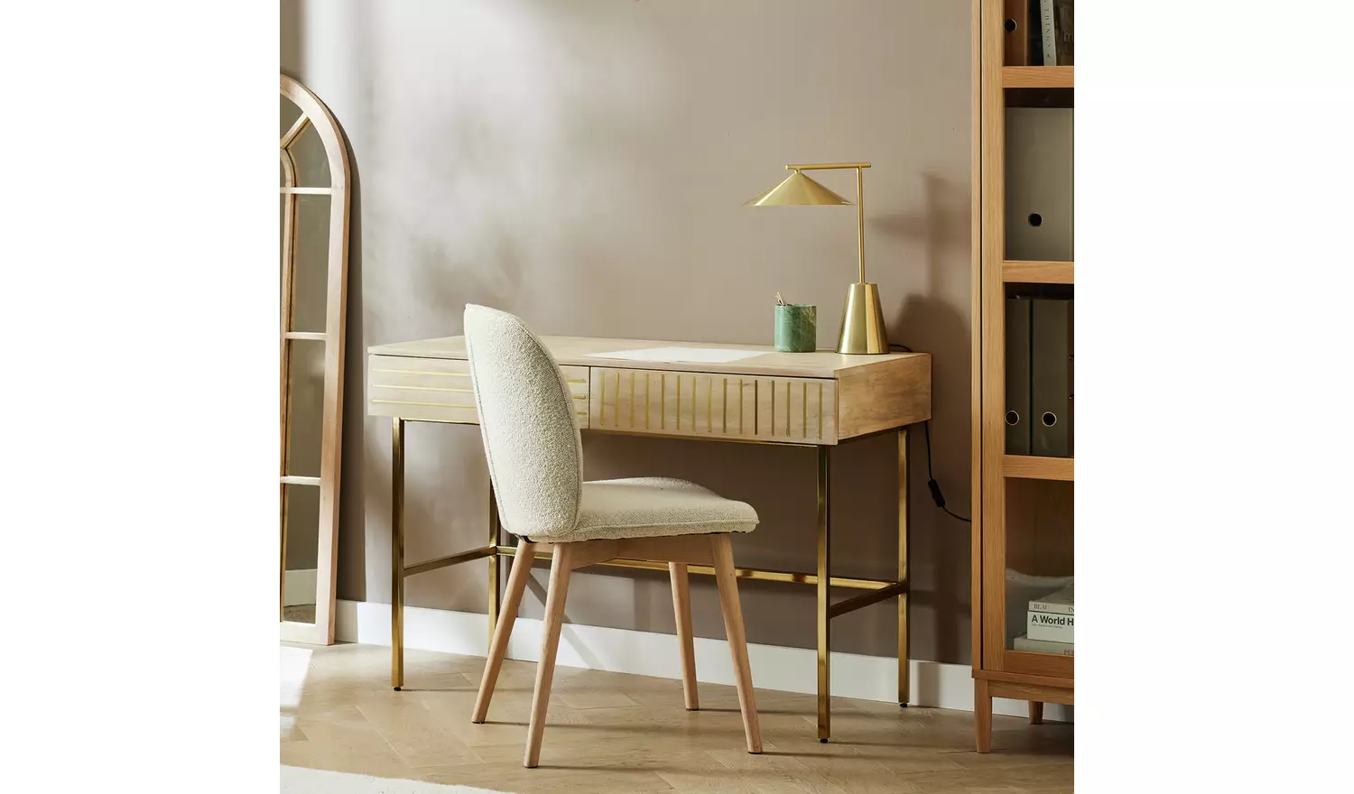 Habitat Samara 2 Drawer Office Desk - Light Wood