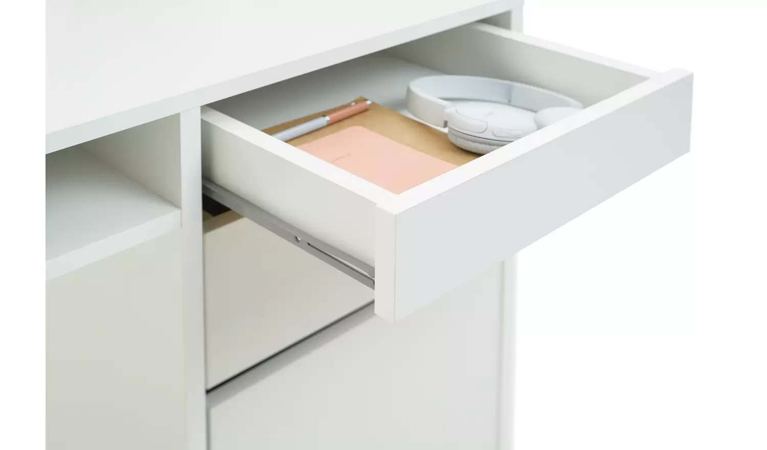 Argos Home Pepper 2 Drawer Pedestal Office Desk - White