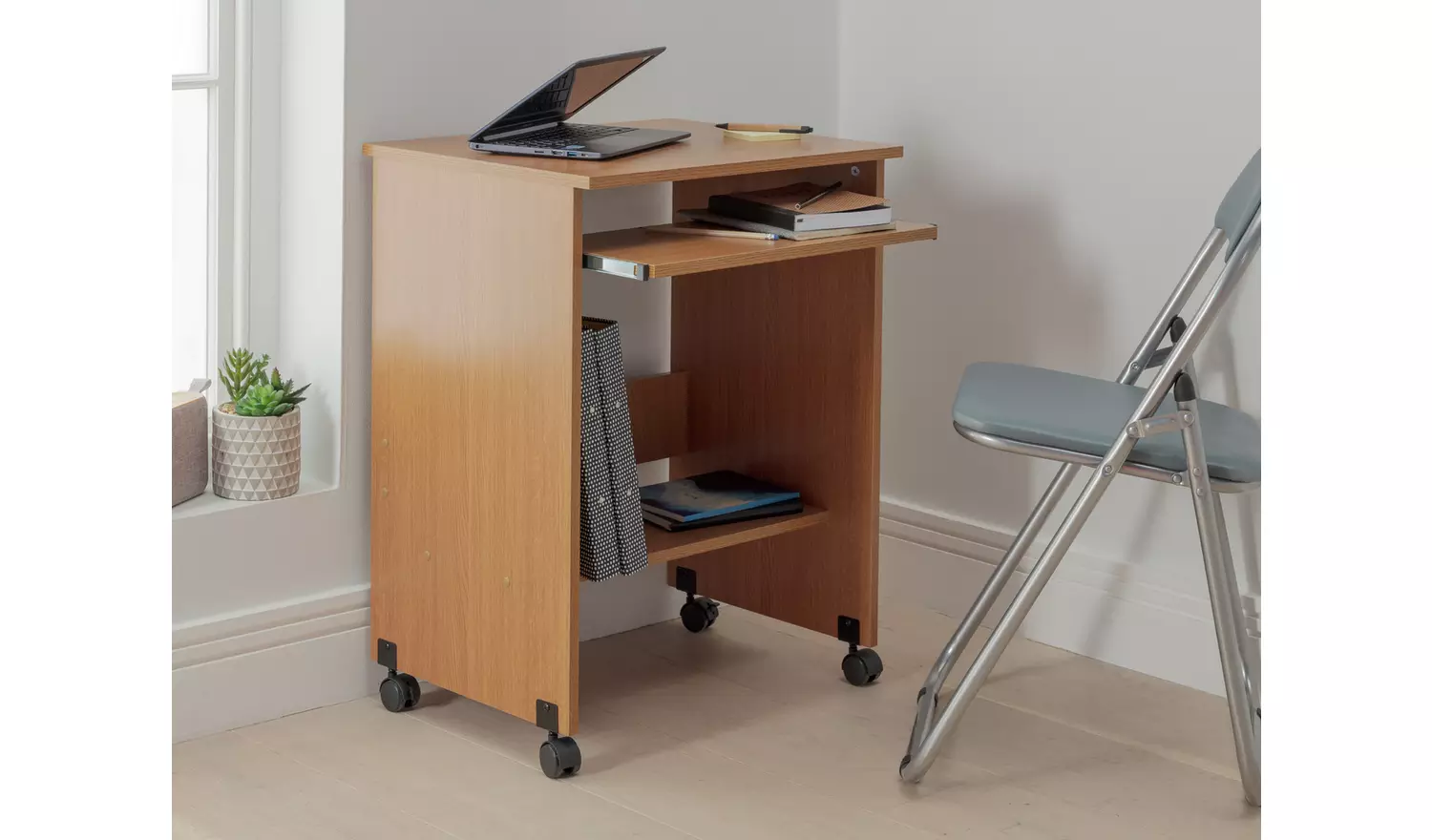 Argos Home Functional PC Office Trolley - Natural