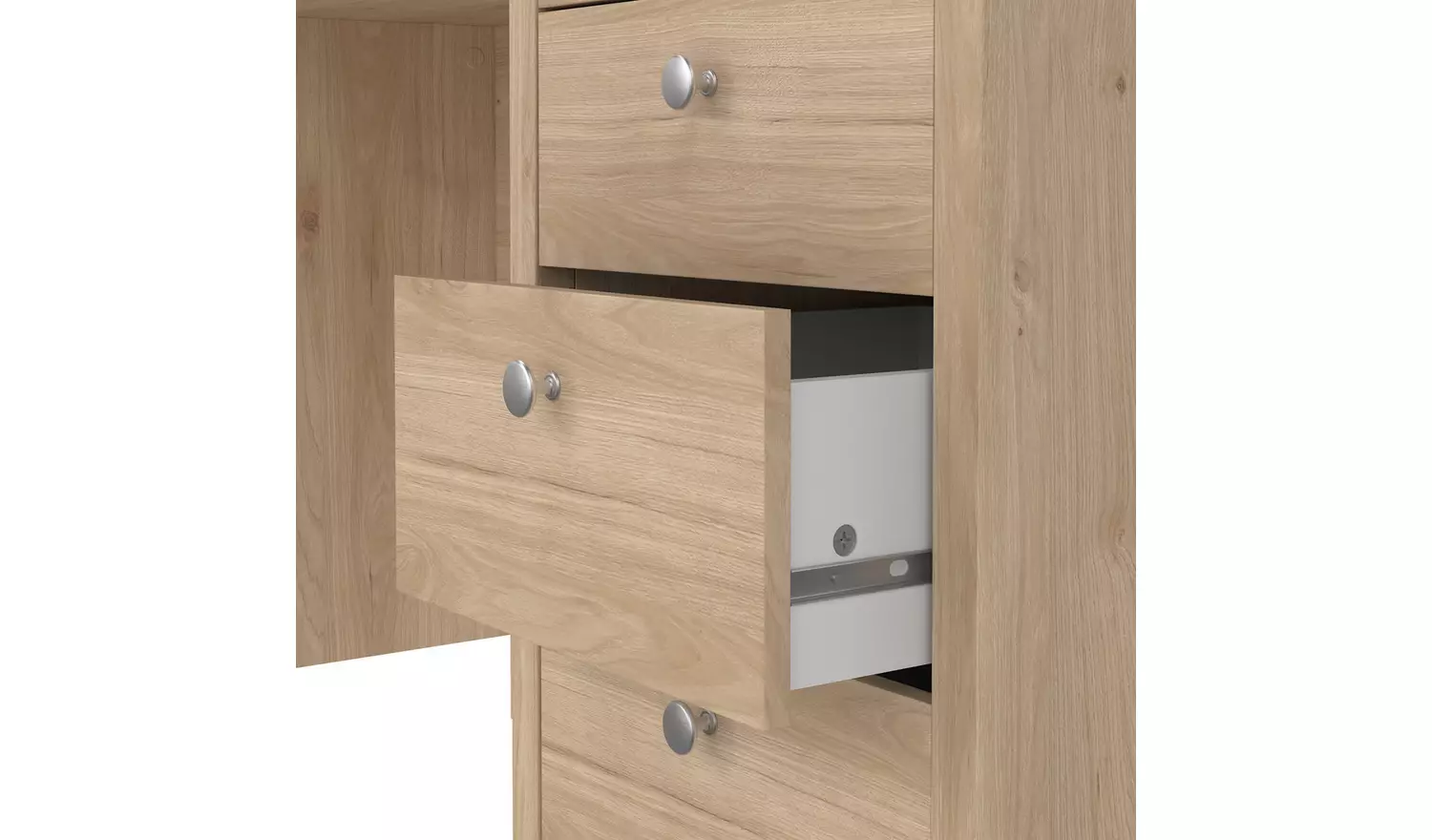 Tvilum Madrid 3 Drawer Office Desk - Oak