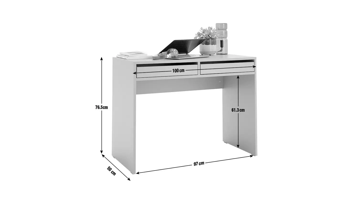 Argos Home Pepper 2 Drawer Desk - Grey