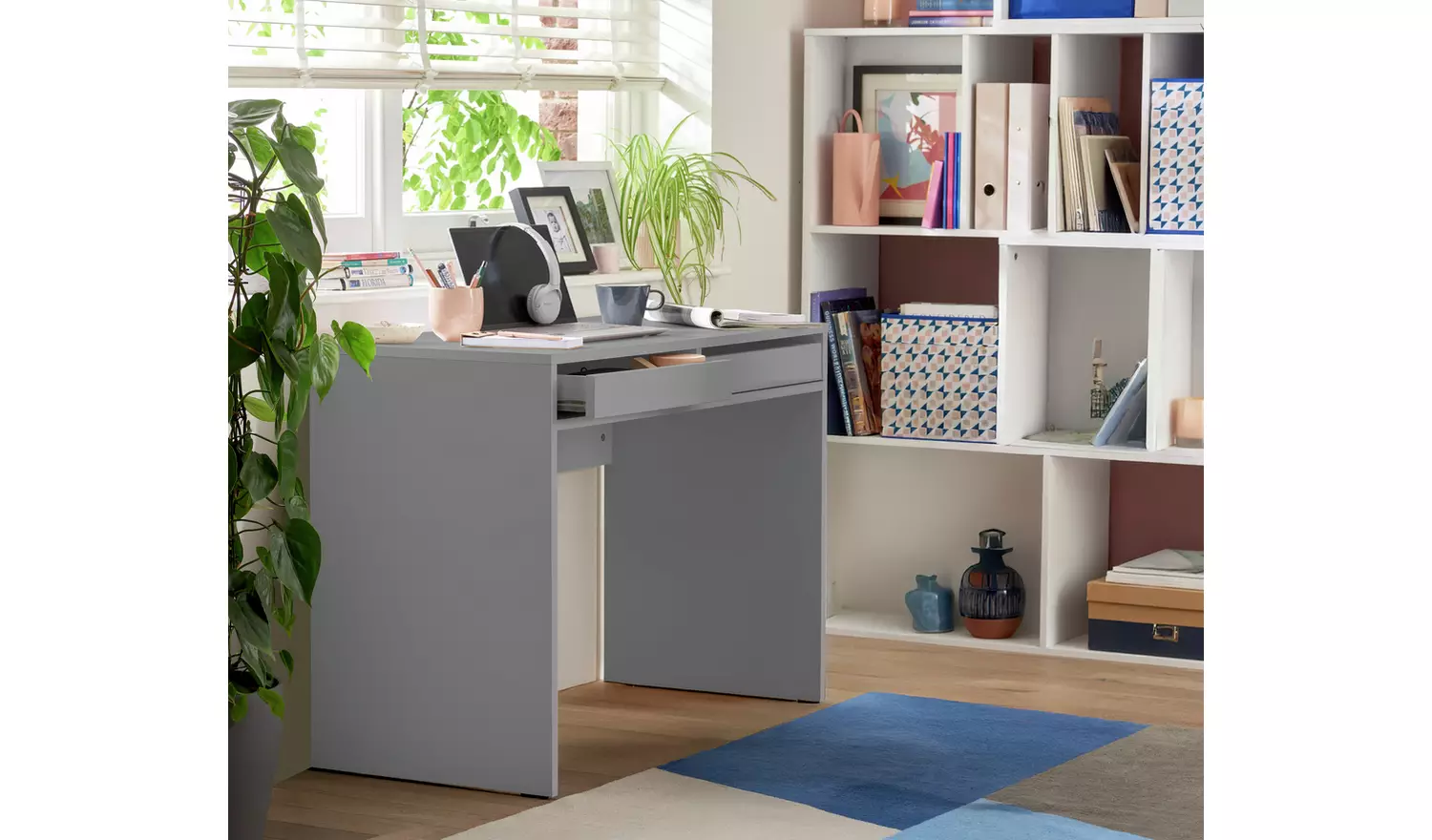 Argos Home Pepper 2 Drawer Desk - Grey