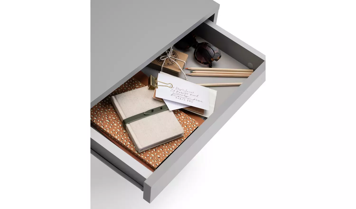 Argos Home Pepper 2 Drawer Desk - Grey