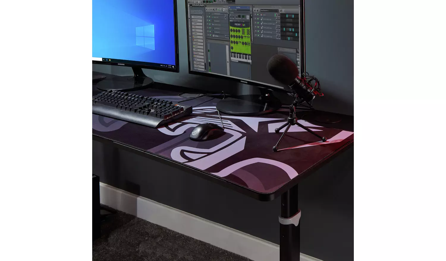 X-Rocker Cougar XL Height Adjustable Gaming Desk - Black