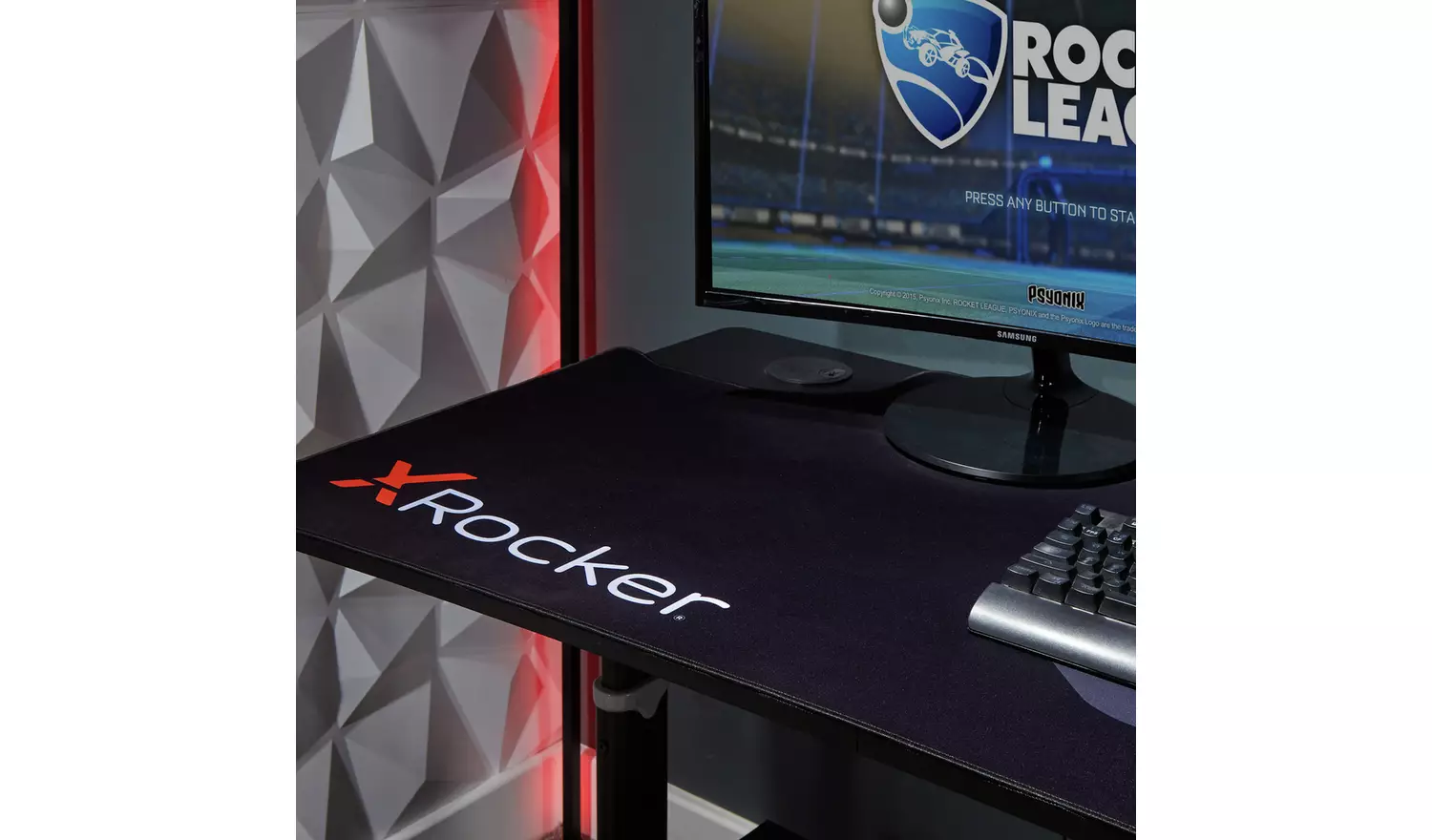 X-Rocker Cougar XL Height Adjustable Gaming Desk - Black