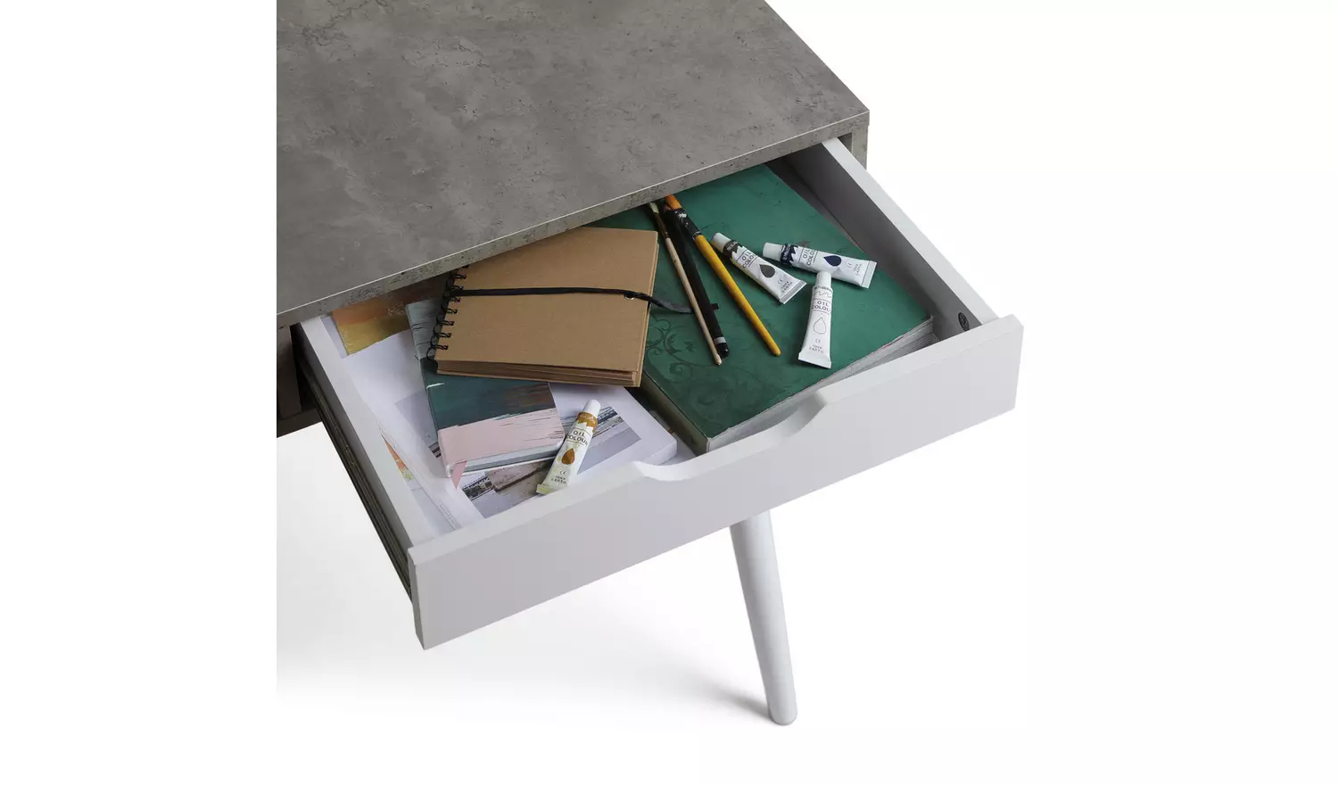 Habitat Concrete Style Office Desk - Grey