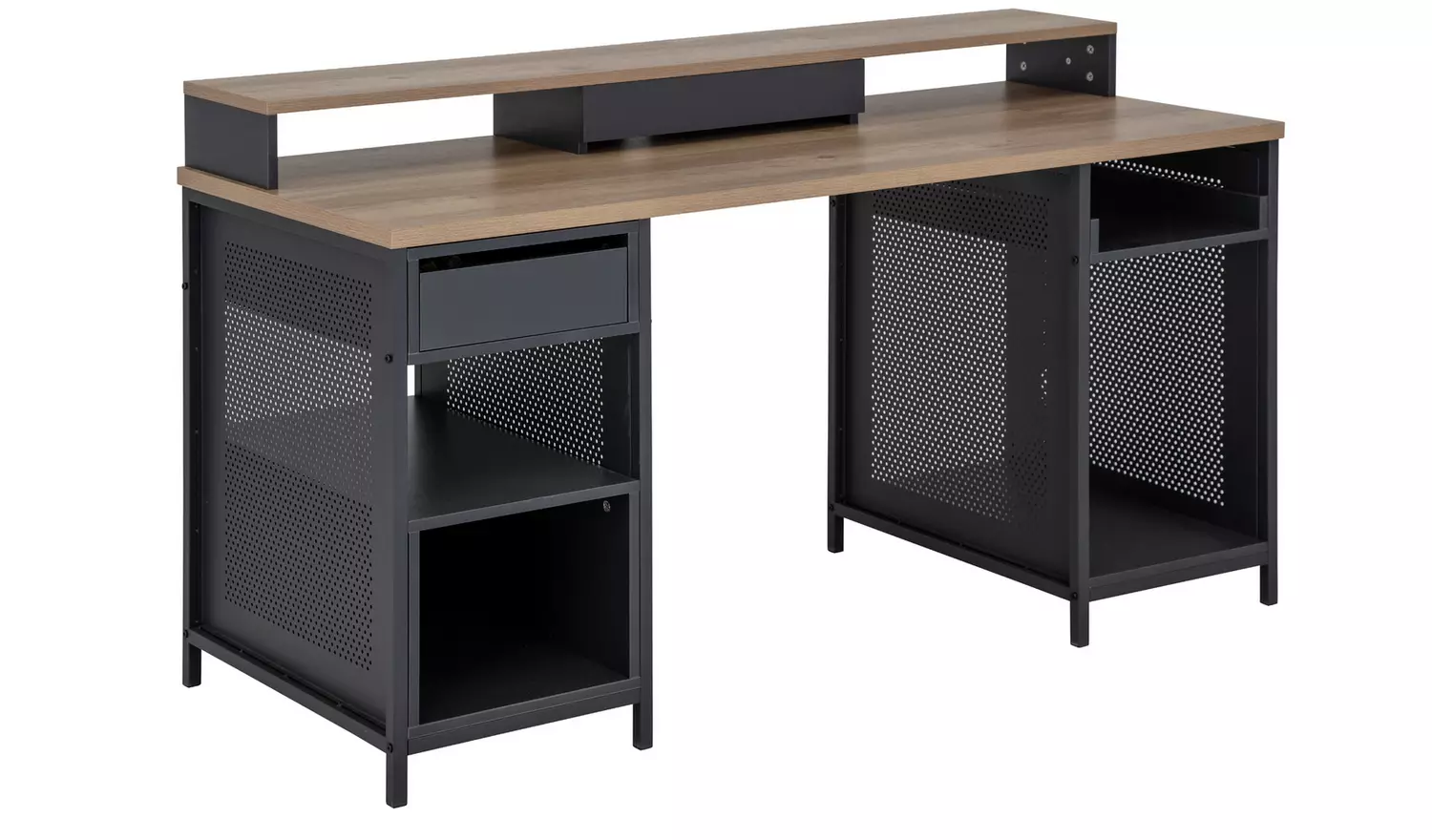 Argos Home Modular 1 Drawer Gaming Desk - Oak Effect & Black