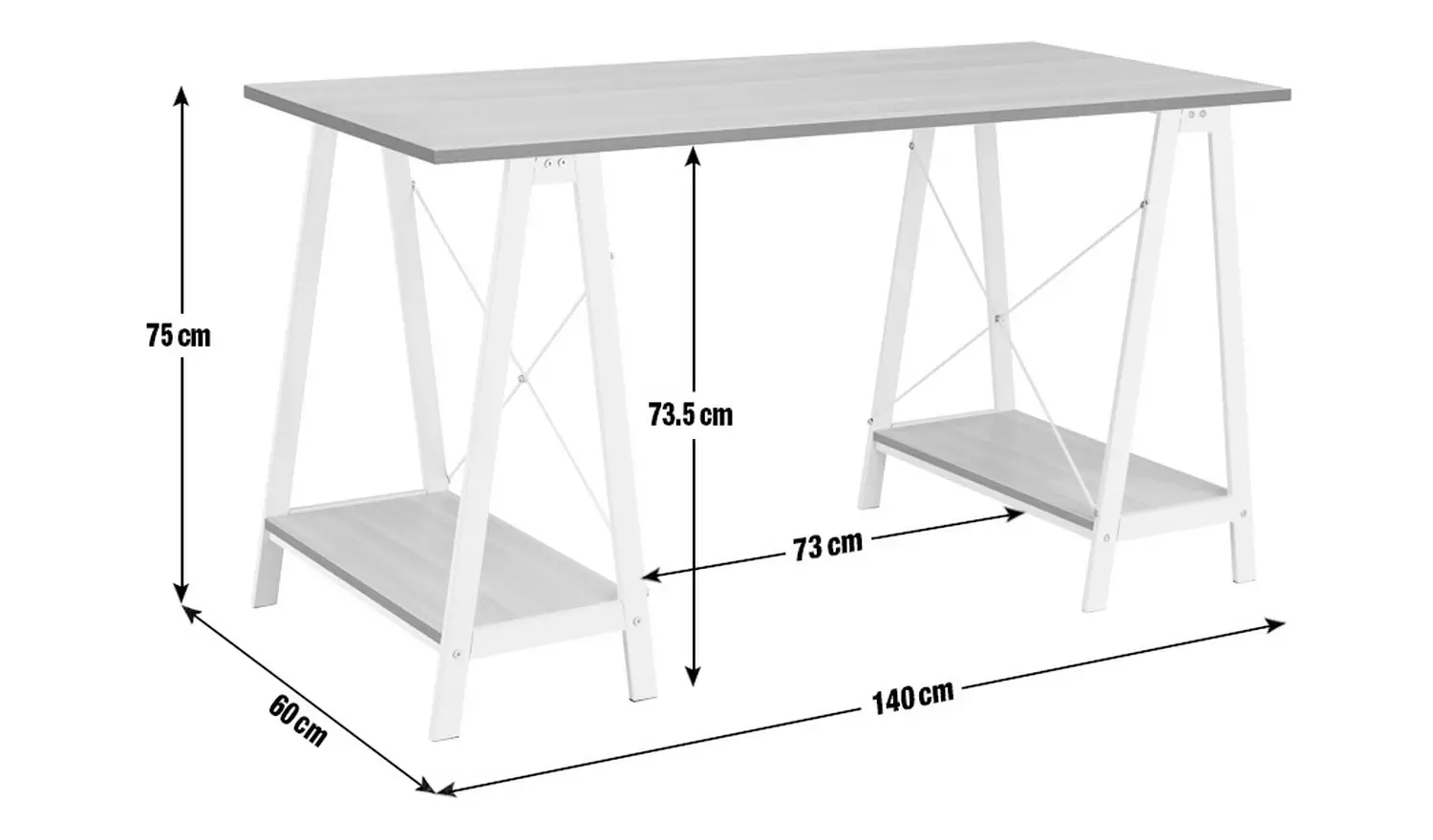 Habitat Trestle Table Office Desk - White