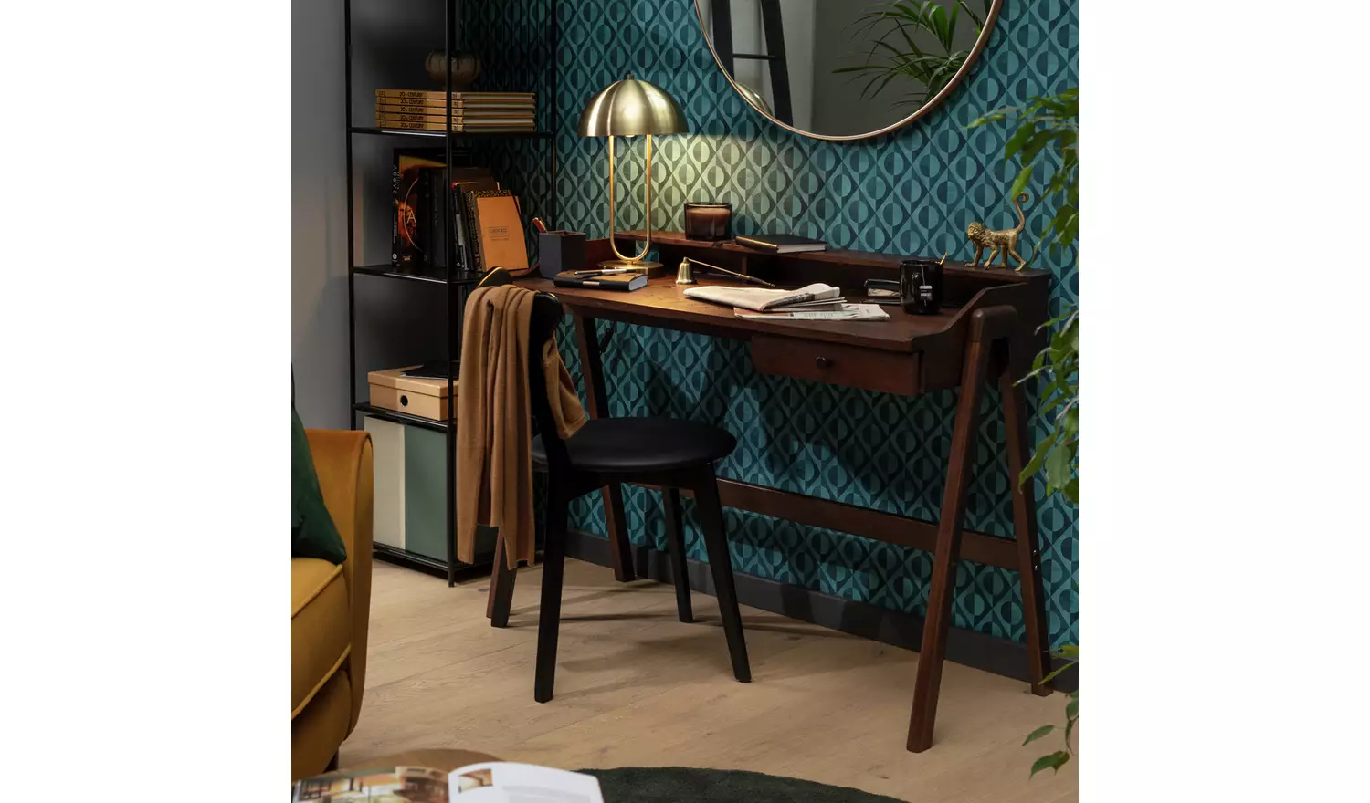 Habitat Ewell 1 Drawer Desk - Walnut