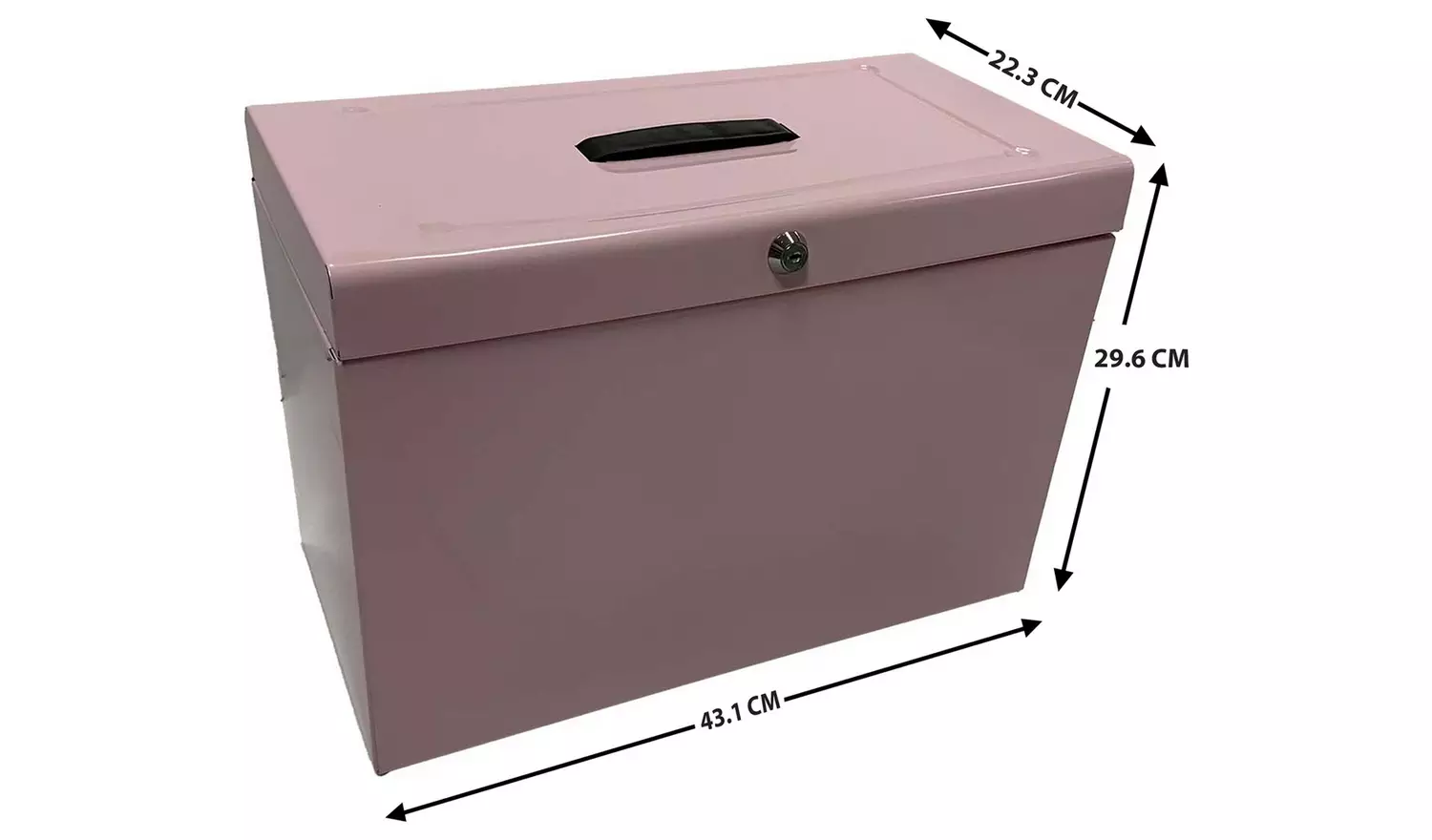 Cathedral Foolscap Metal File Box - Pink