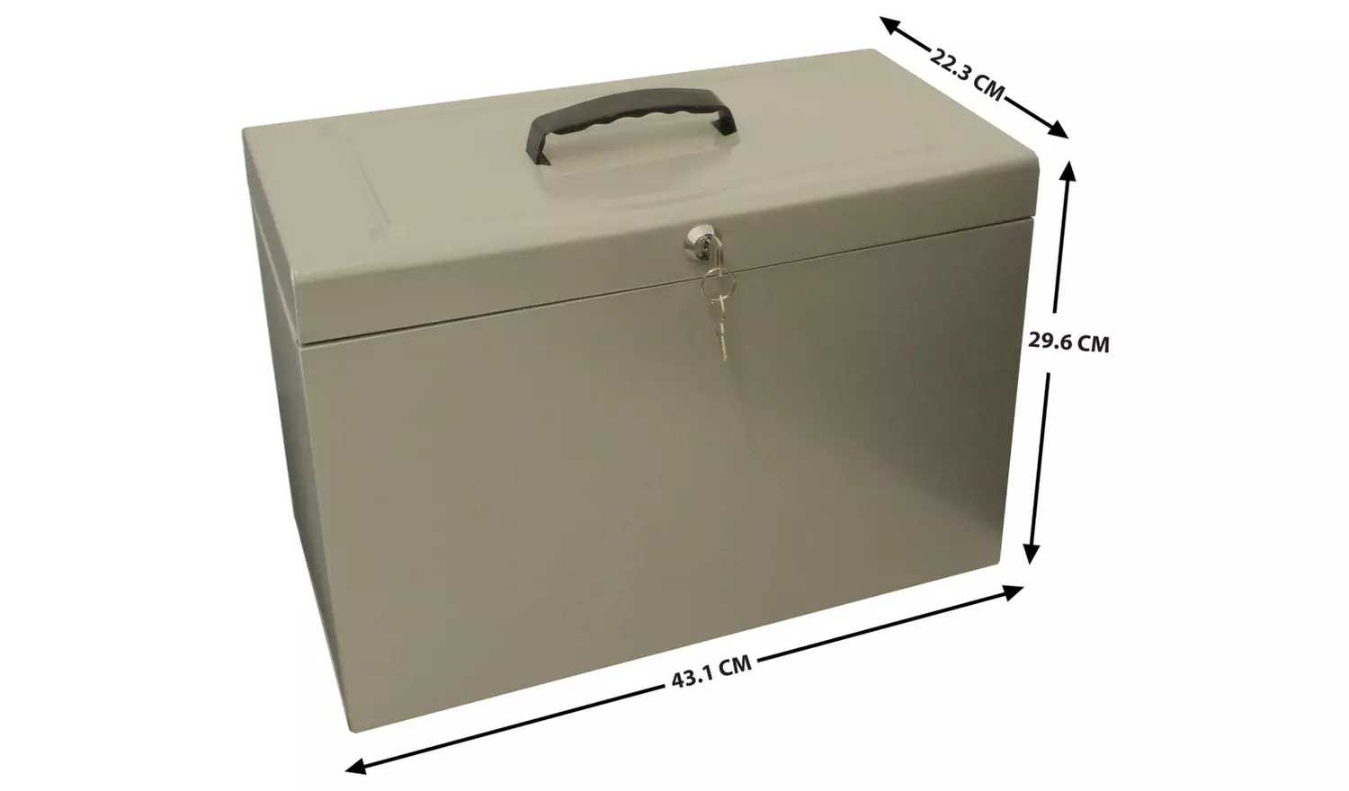 Cathedral Foolscap Metal File Box - Grey