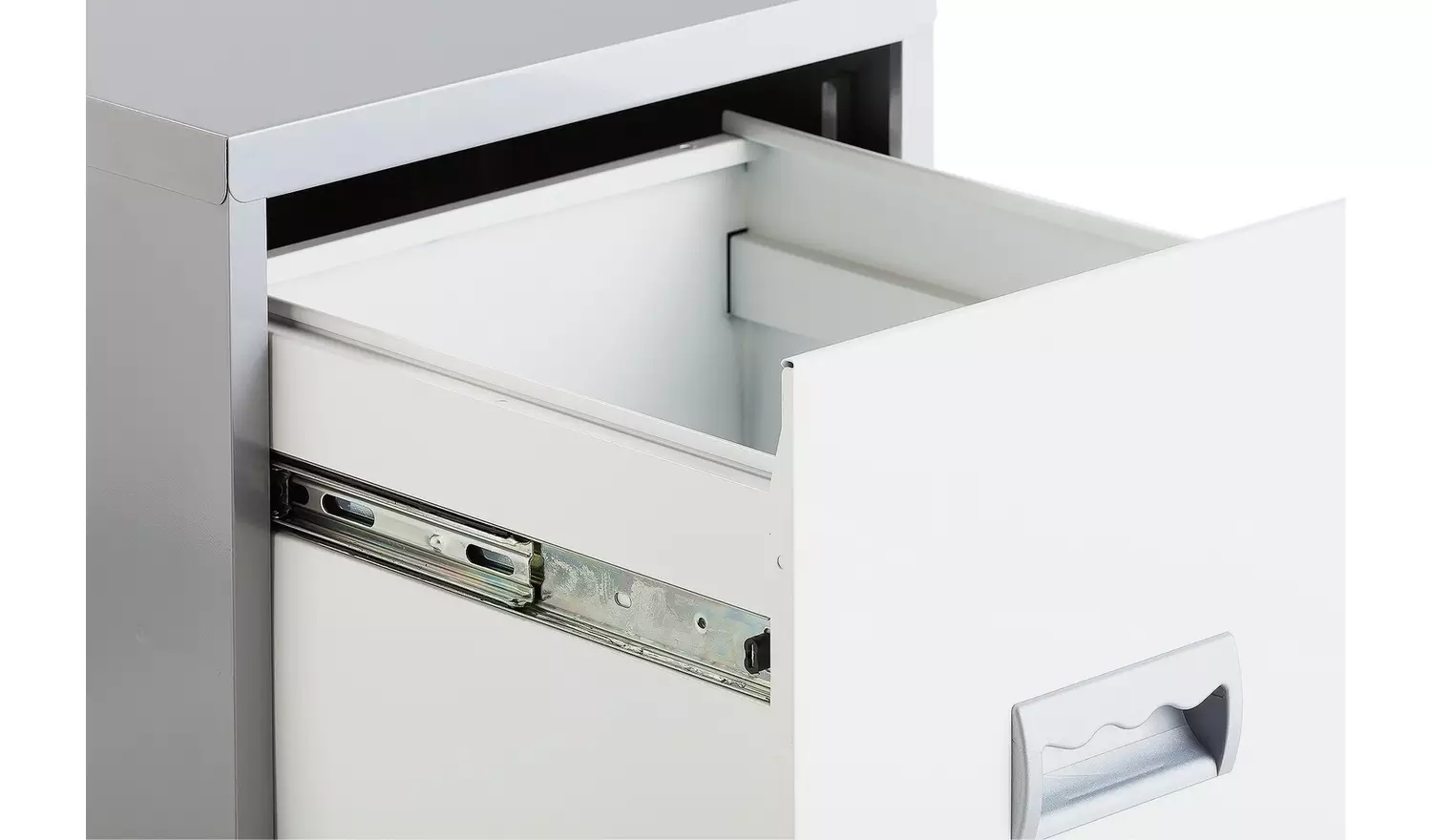 Pierre Henry 2 Drawer Metal Filing Cabinet - Silver & White