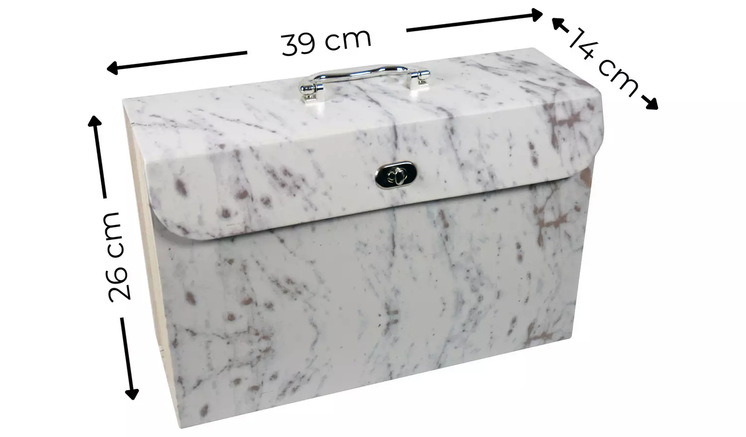 Cathedral A4 Expanding File Box - White & Grey