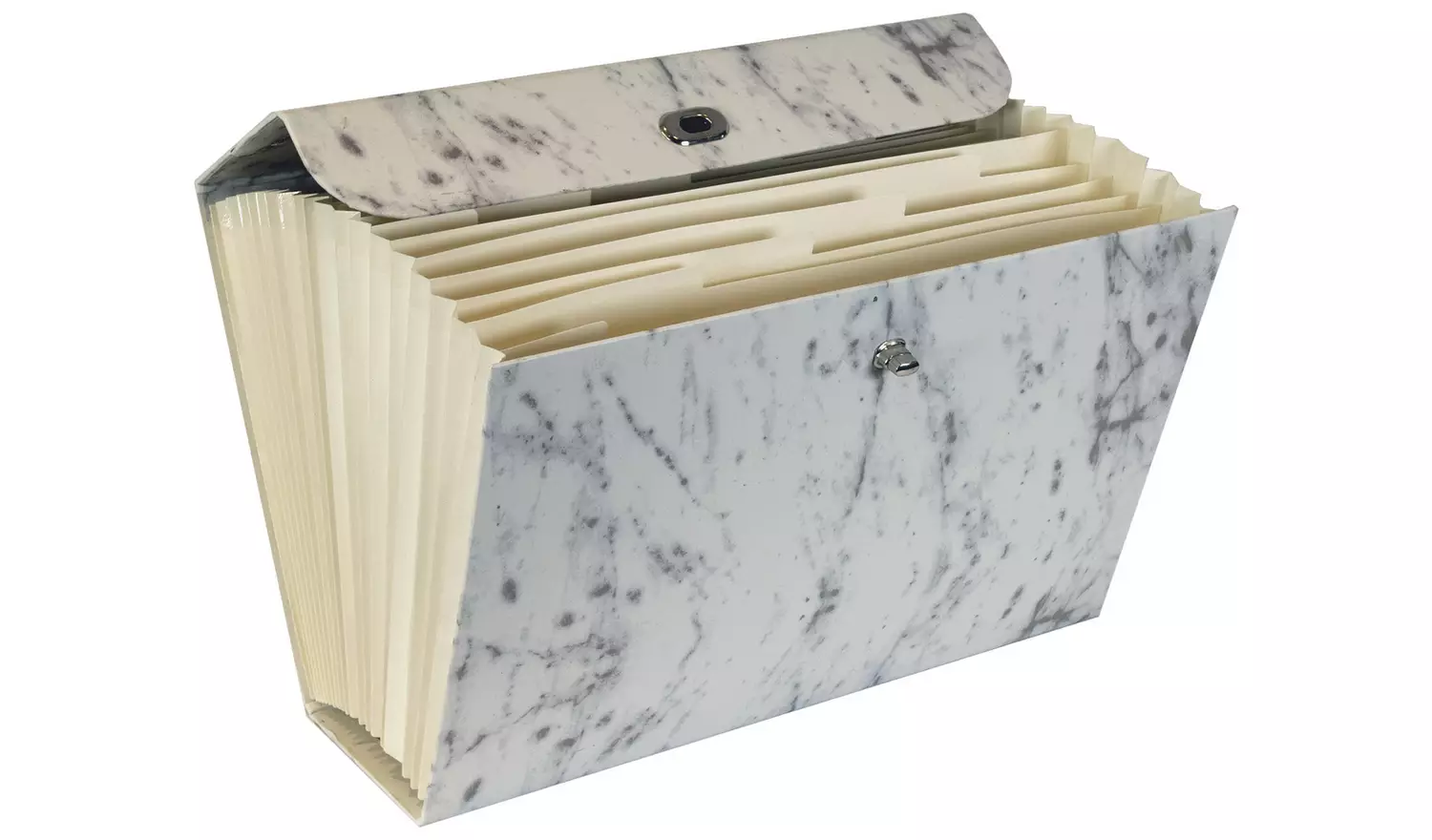 Cathedral A4 Expanding File Box - White & Grey