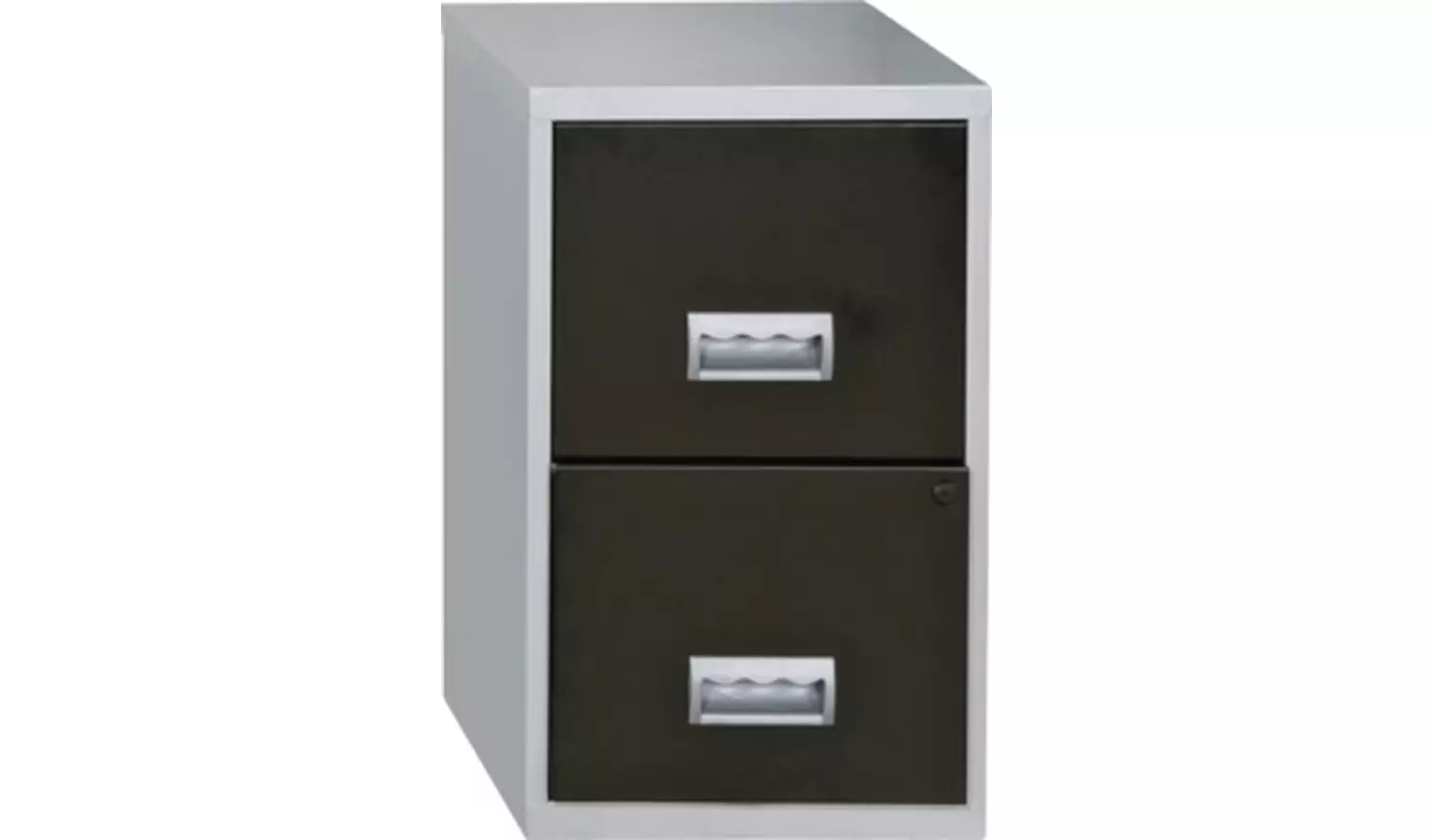 Pierre Henry 2 Drawer Metal Filing Cabinet - Silver & Black